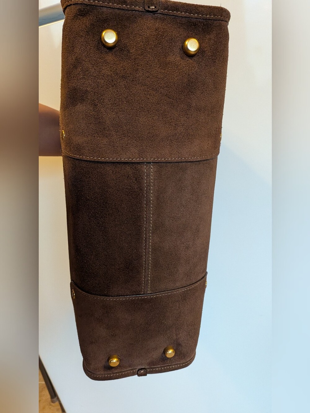 Coach Rhyder 38 Suede Satchel - Dark Chocolate - Picture 5 of 15